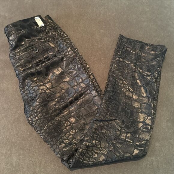 Black Patterned Double Breasted 2 Piece Suit Tuxedo Size 34 Jacket 29/31 Pants - Picture 13 of 15